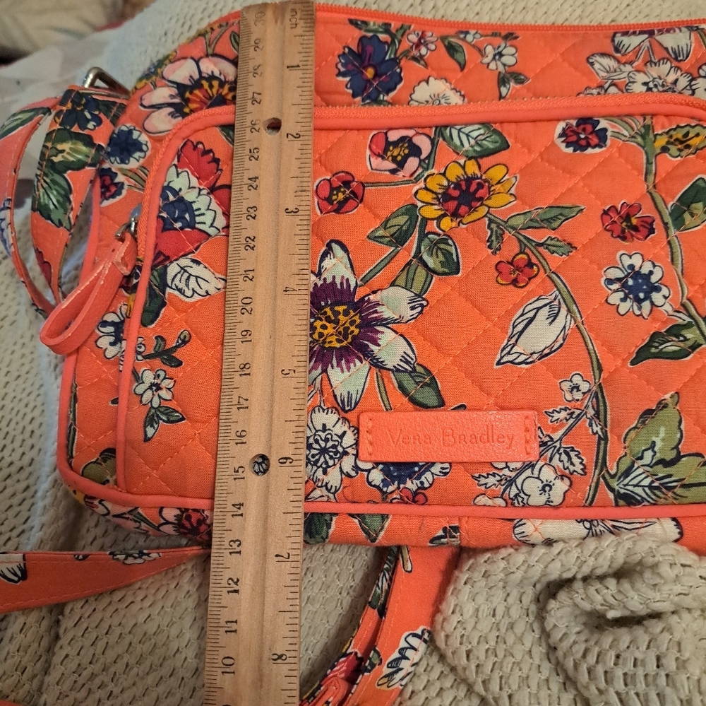 Vera Bradley Coral Floral Crossbody Purse With Adjustable Strap - Picture 3 of 8